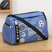 Retro Blue Black Sports Duffle Bag
