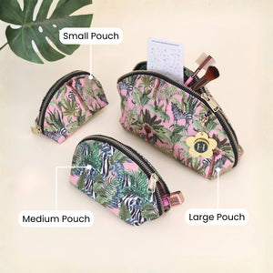 Zebra Tropical Nested Pouch Set