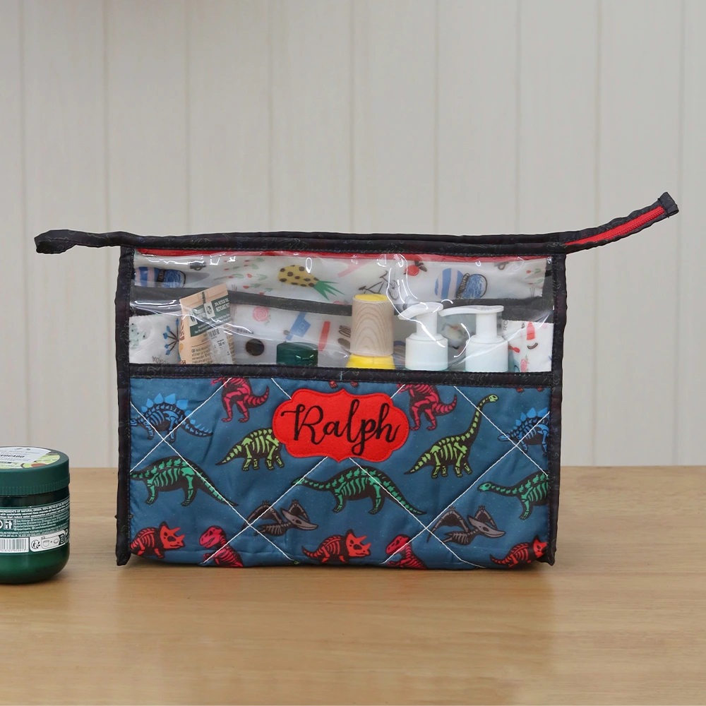 See Thru Toiletries Kit - Glow Dino