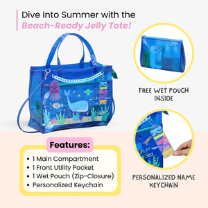 Deep Sea Dive Double Pocket Jelly Tote Bag & Wet Pouch