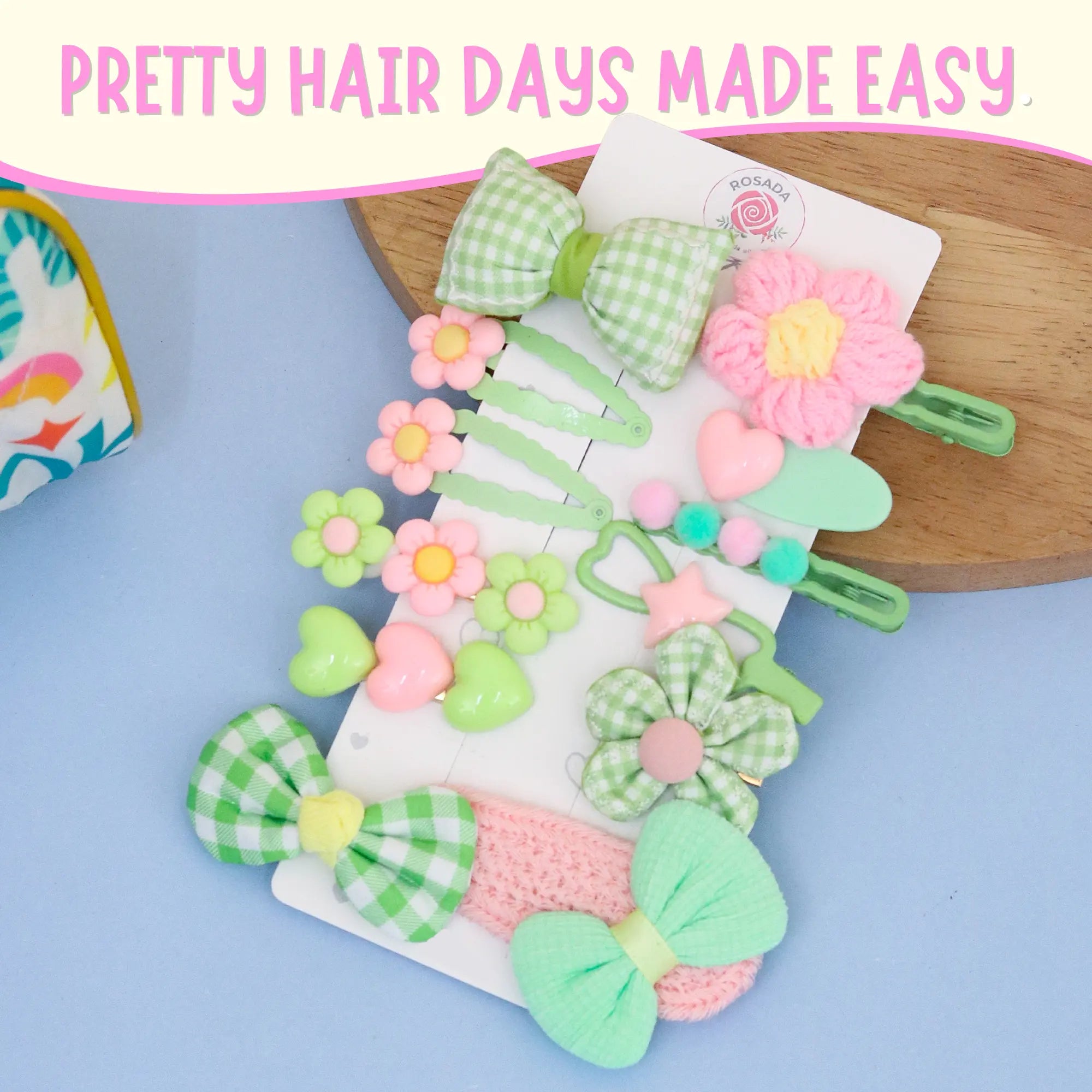 Mint Hairclip Set