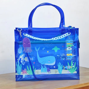Deep Sea Dive Double Pocket Jelly Tote Bag & Wet Pouch