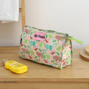 3-Zip Toiletries Kit - Pink Hippo