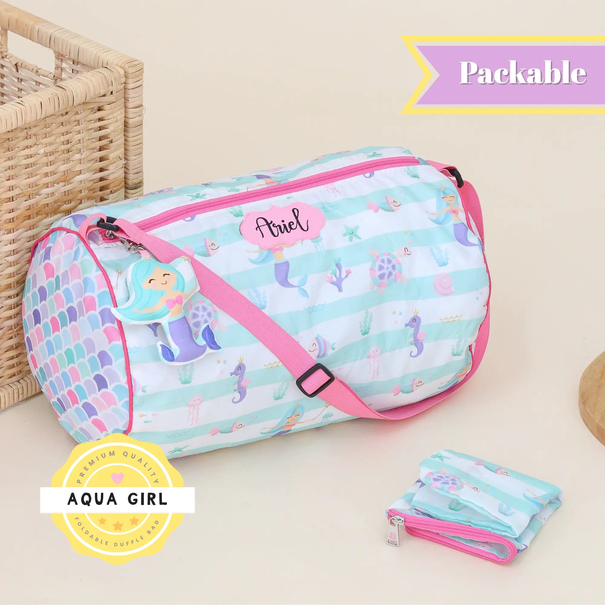 Aqua Girl Foldable Duffle Bag