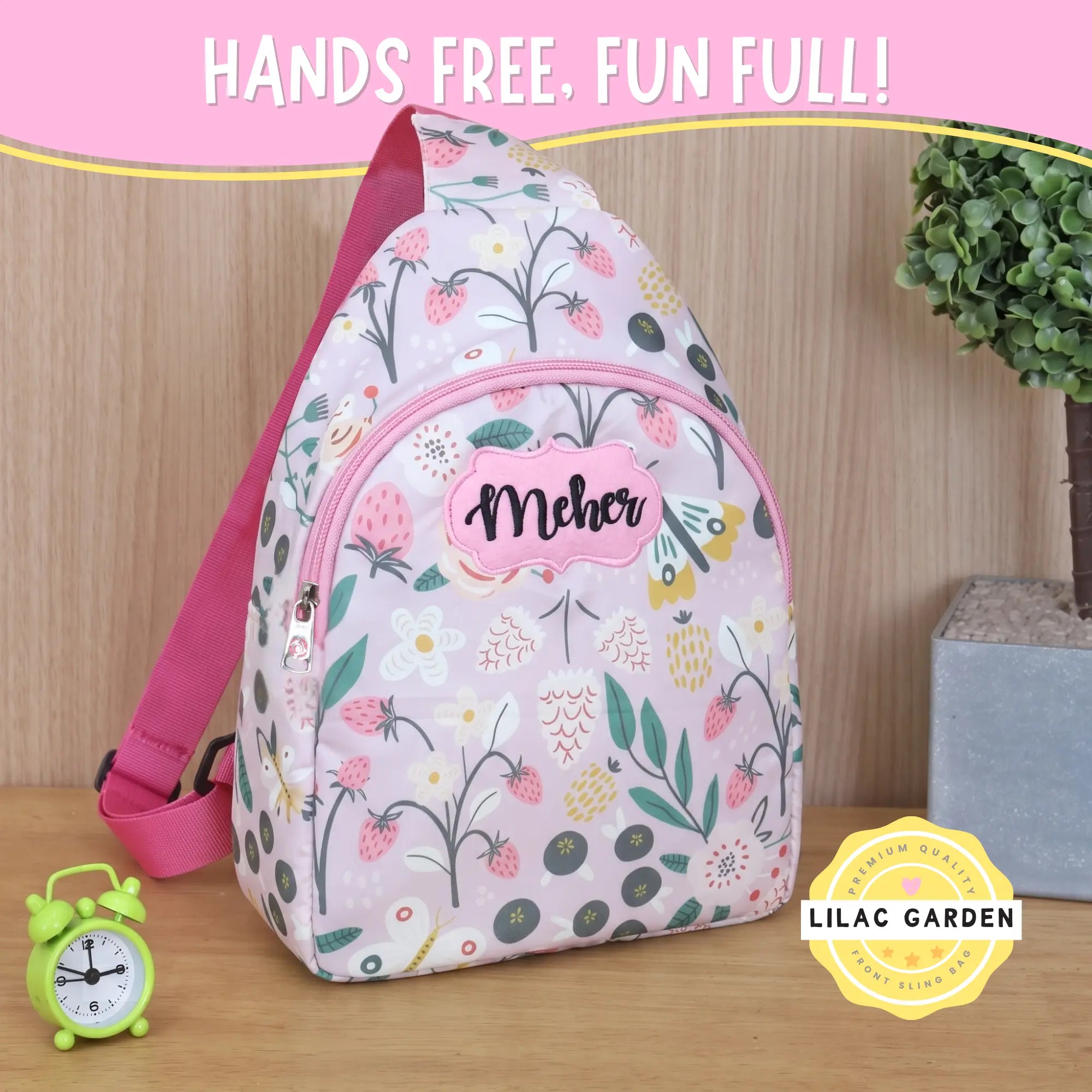 Lilac Garden Front Sling Bag