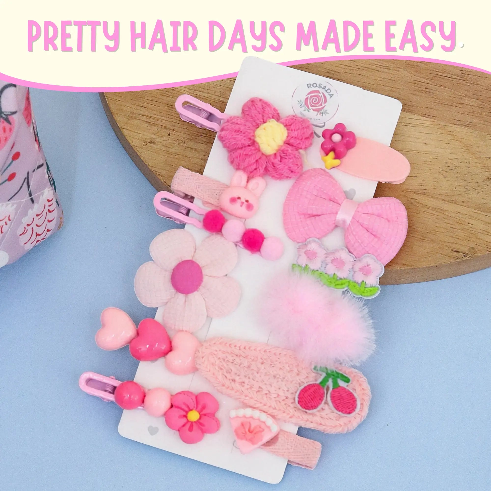 Pink Bloom Hairclip Set