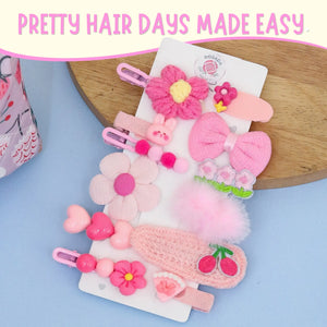Pink Bloom Hairclip Set