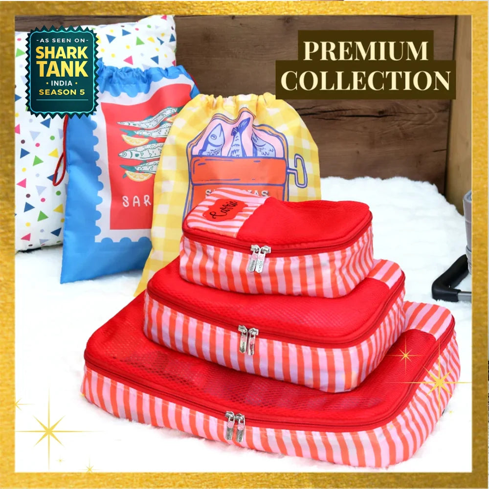 Sardinia Red 5 Piece Packing Cube Set