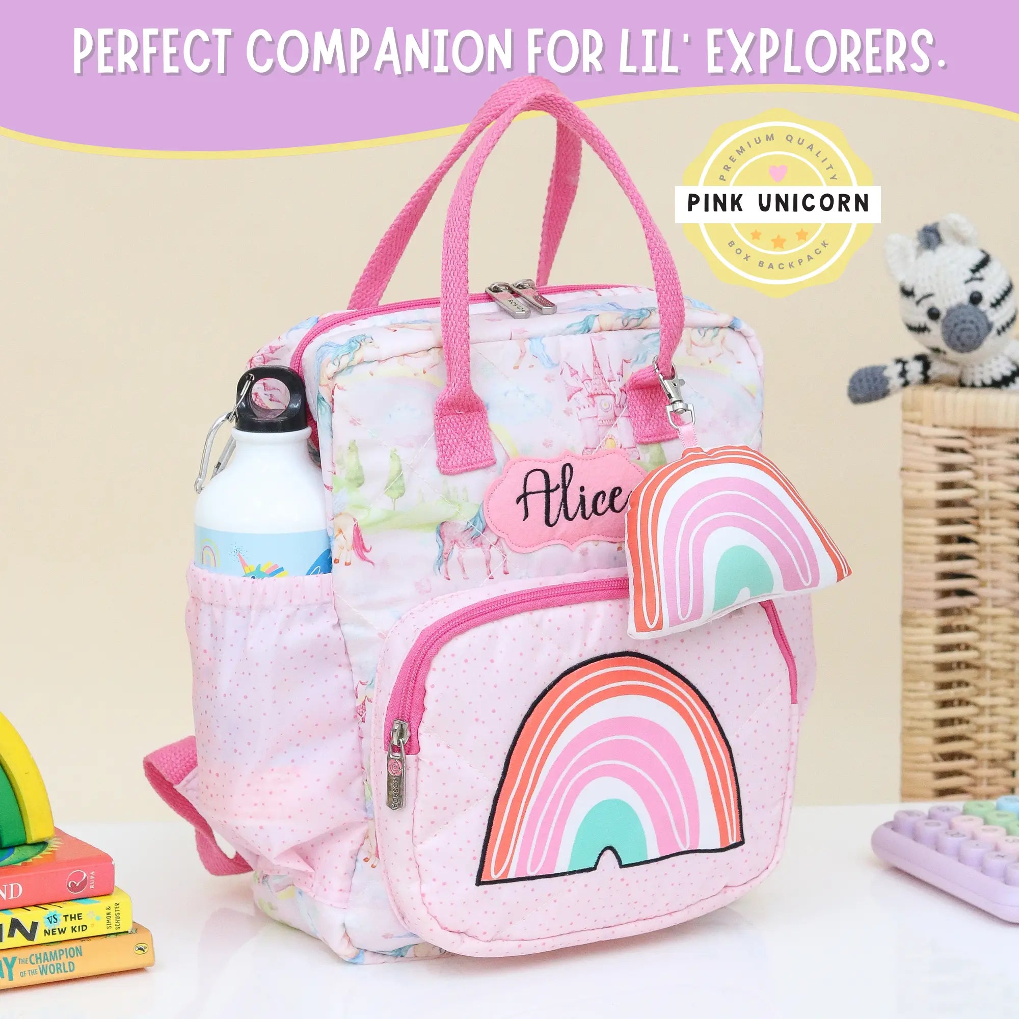 Pink Unicorn Box Backpack