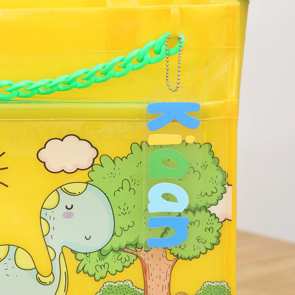 Sunny Dino Jelly Tote Bag Double Pocket Jelly Tote Bag & Wet Pouch