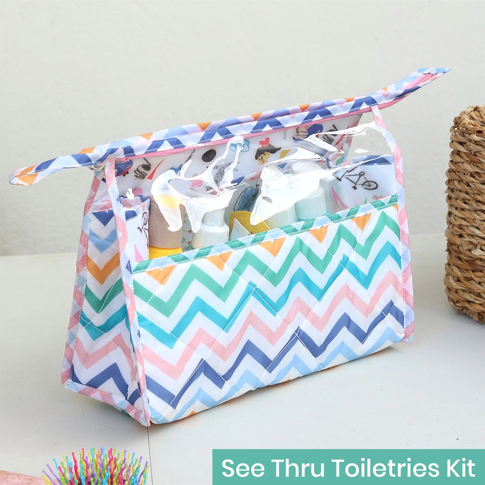See Thru Toiletries Kit - Zigzag