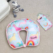 Blue Unicorn Neck Pillow