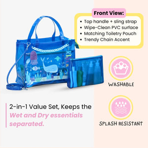 Deep Sea Dive Double Pocket Jelly Tote Bag & Wet Pouch