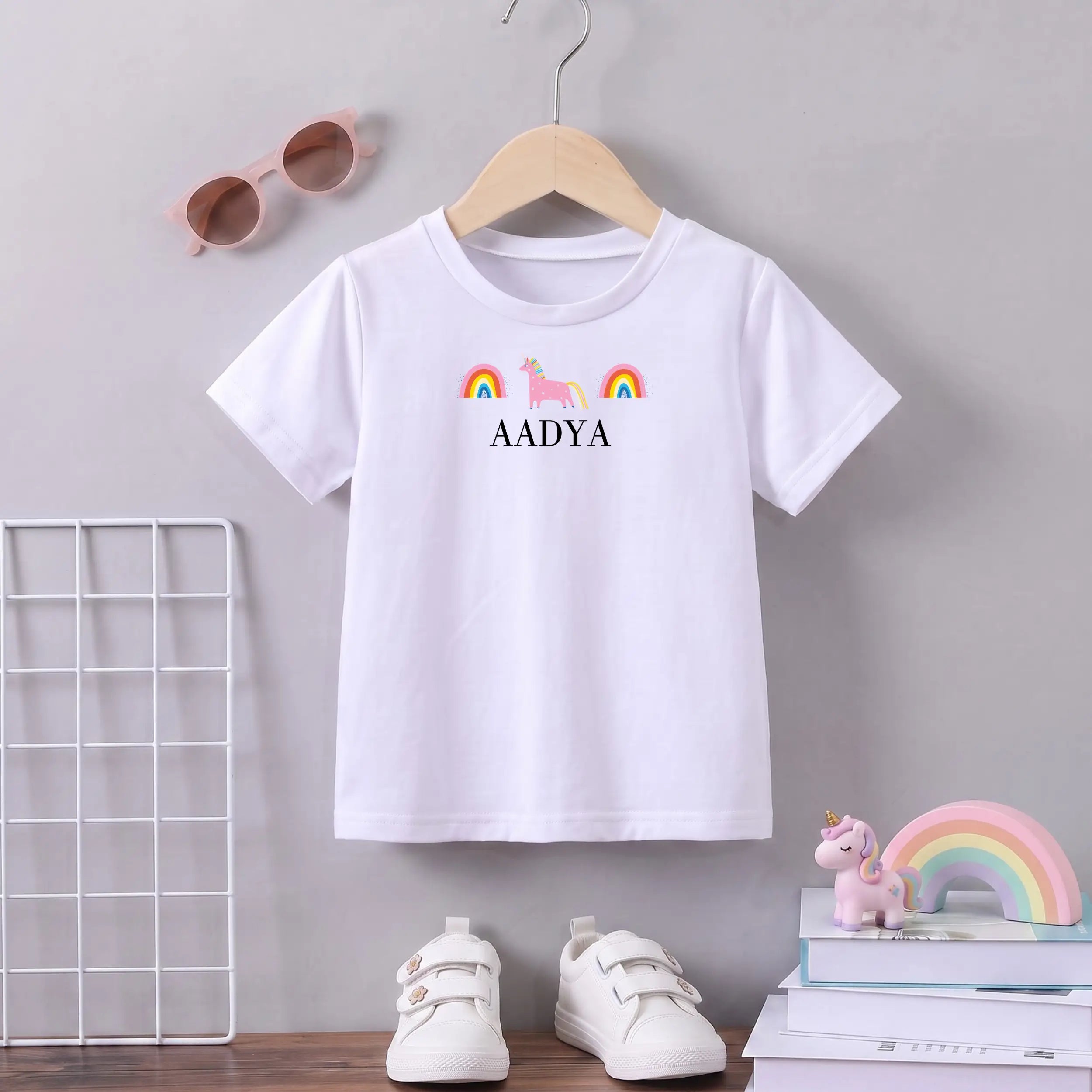 Personalized Unicorn White T-shirt
