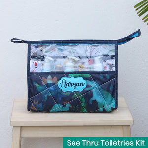 See Thru Toiletries Kit - Blue Dino