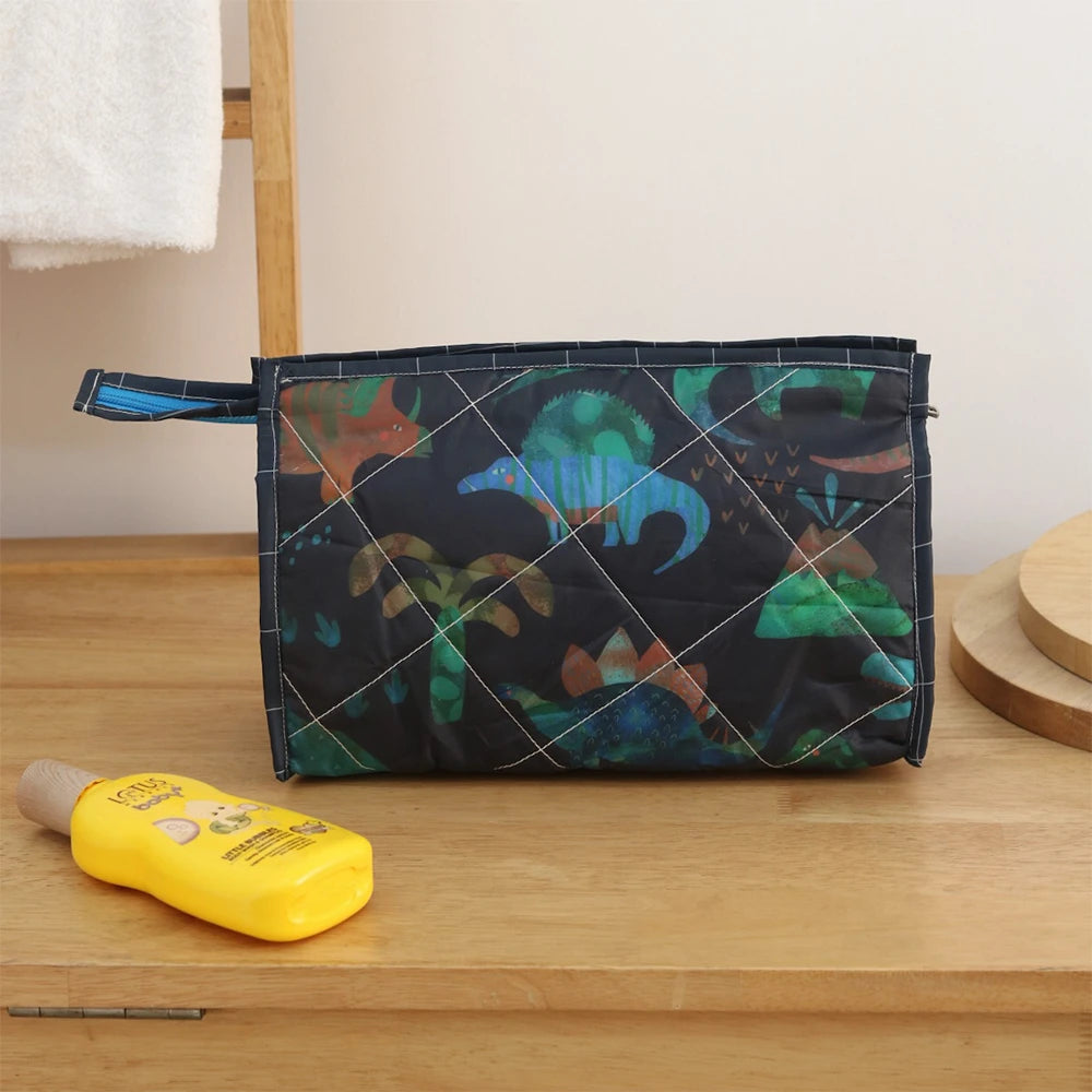 3-Zip Toiletries Kit - Blue Dino