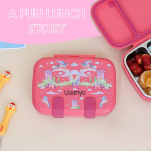 Pink Unicorn Double Lock Bento Box