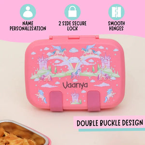 Pink Unicorn Double Lock Bento Box