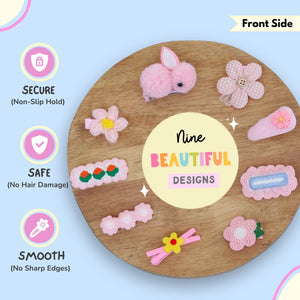Pink Bunny Hairclip Set
