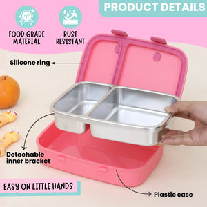 Pink Unicorn Double Lock Bento Box