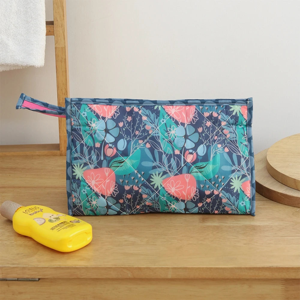 3-Zip Toiletries Kit - Blue Flower