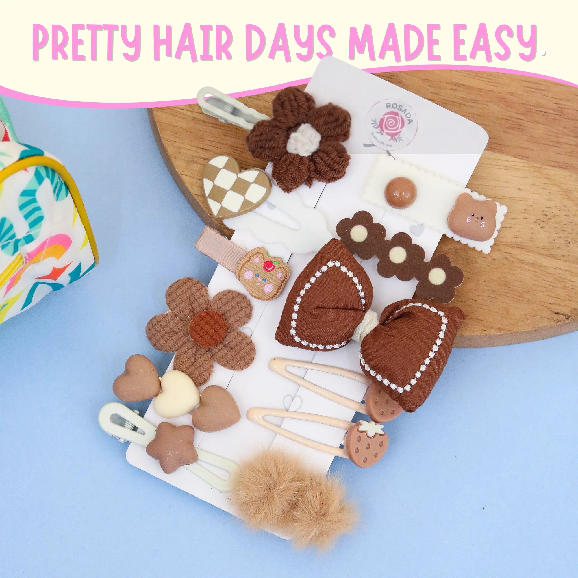 Caramel Hairclip Set