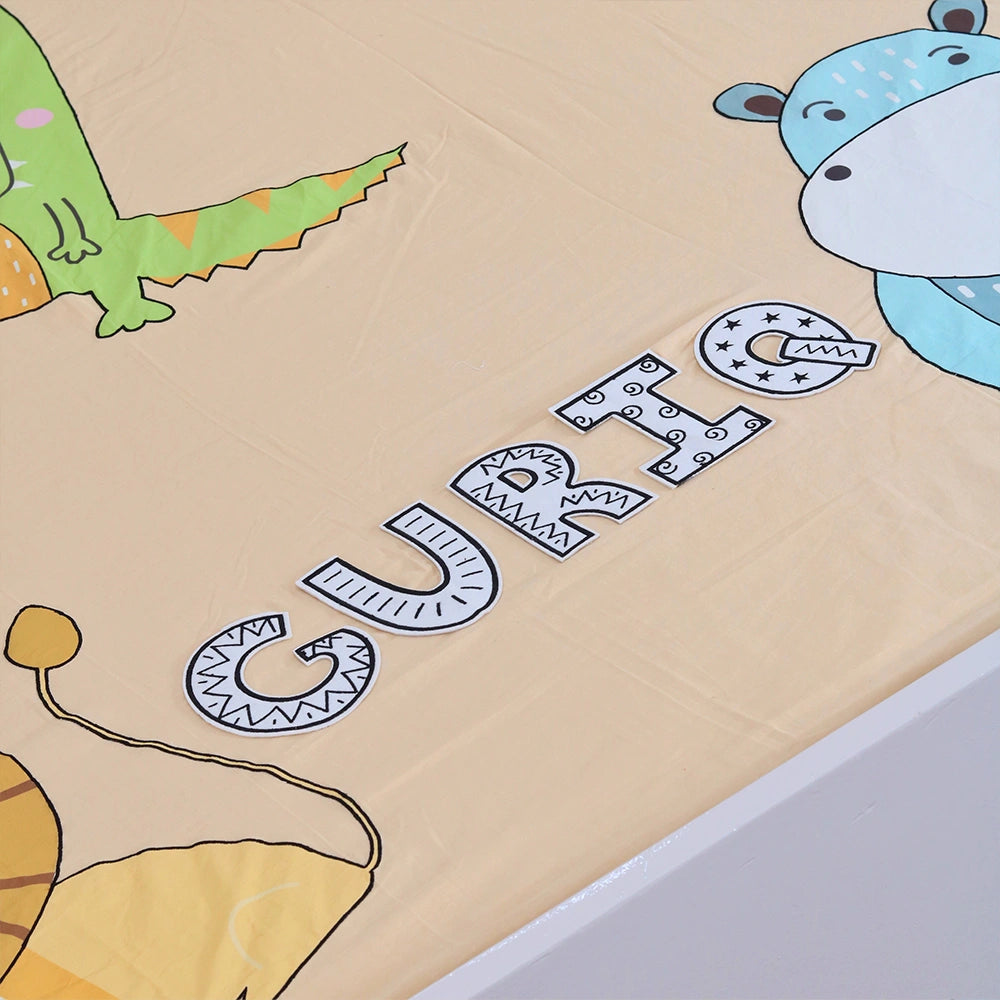 White Alphabet Bedsheet Set