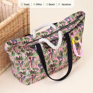 Zebra Tropical Big Girl Tote