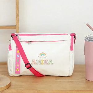 White Pink Sports Duffle Bag