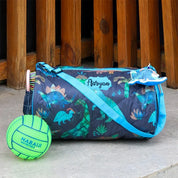 Blue Dino Duffle Bag