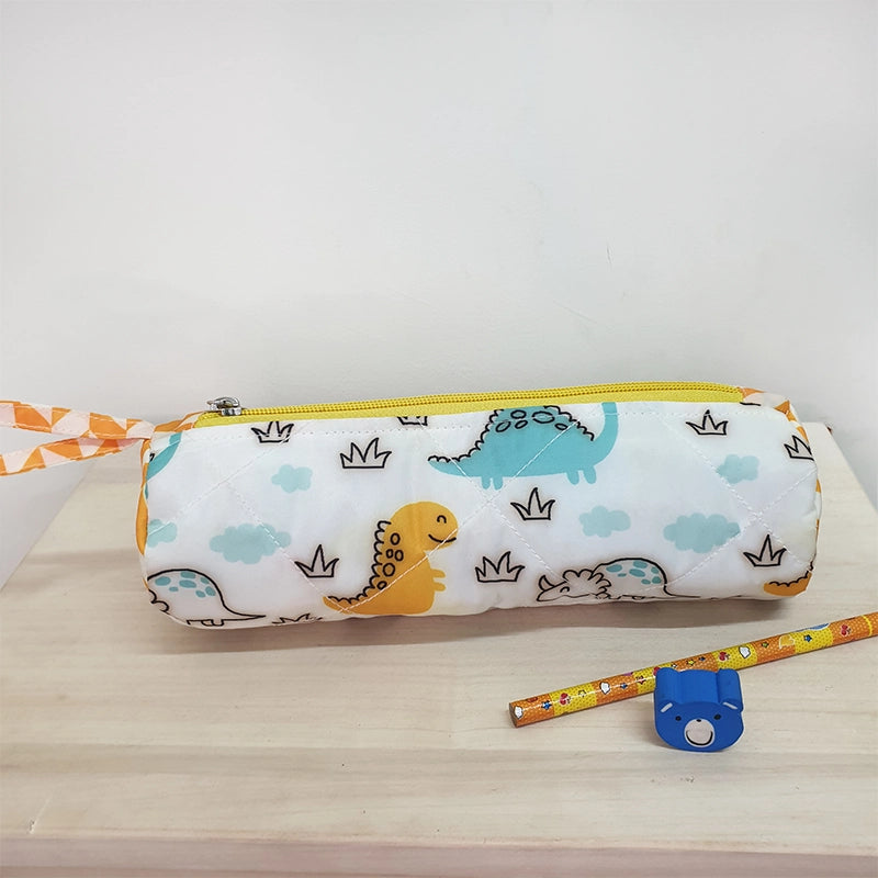 Round Pencil Pouch - Dinosaur