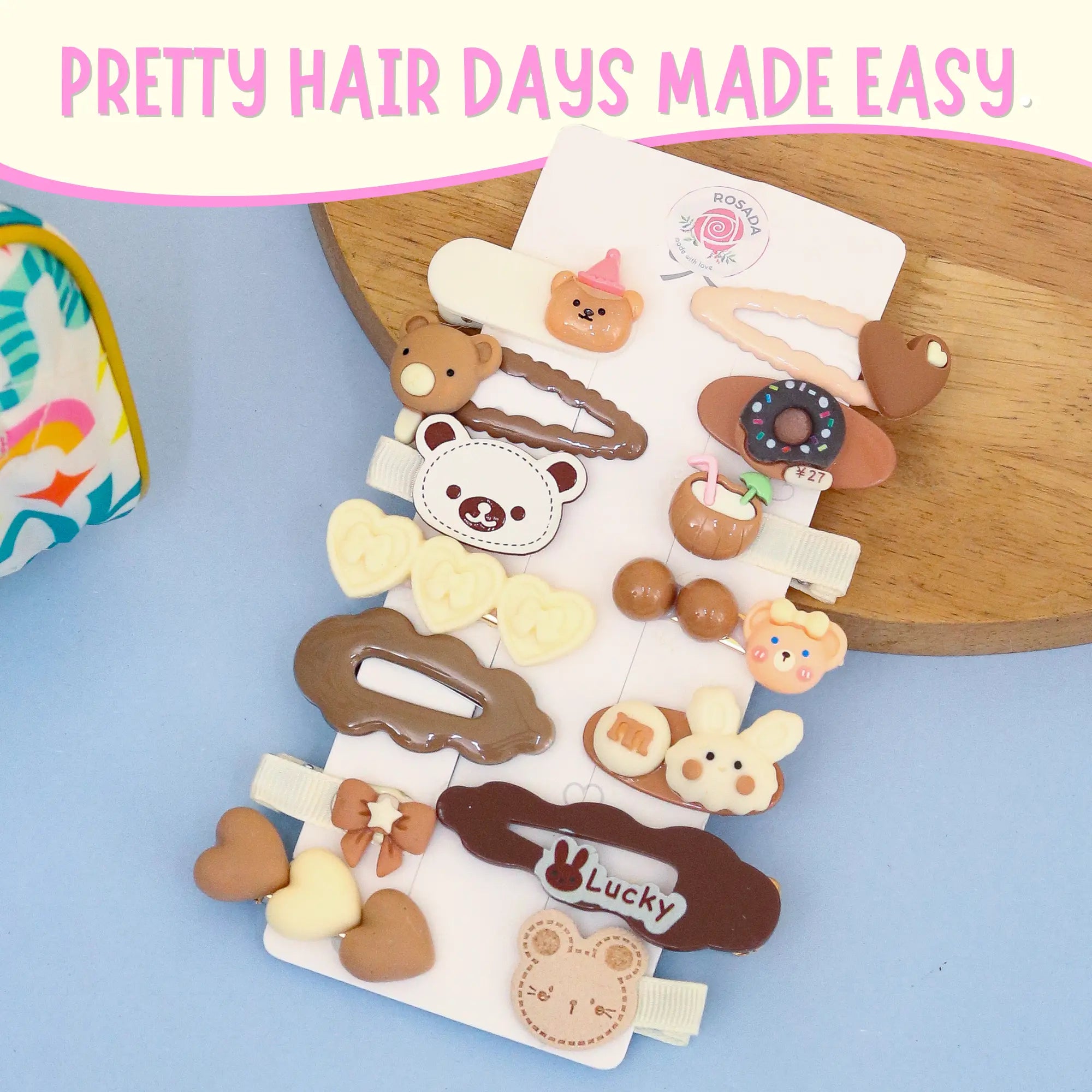 Cocoa Bear Hairclip Set