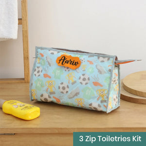 3-Zip Toiletries Kit - Football Champ