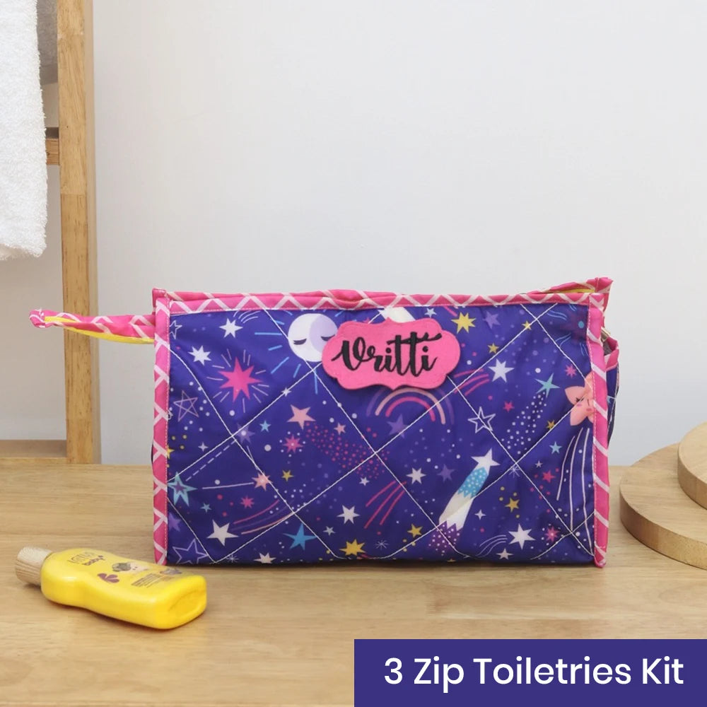 3-Zip Toiletries Kit - Starlet