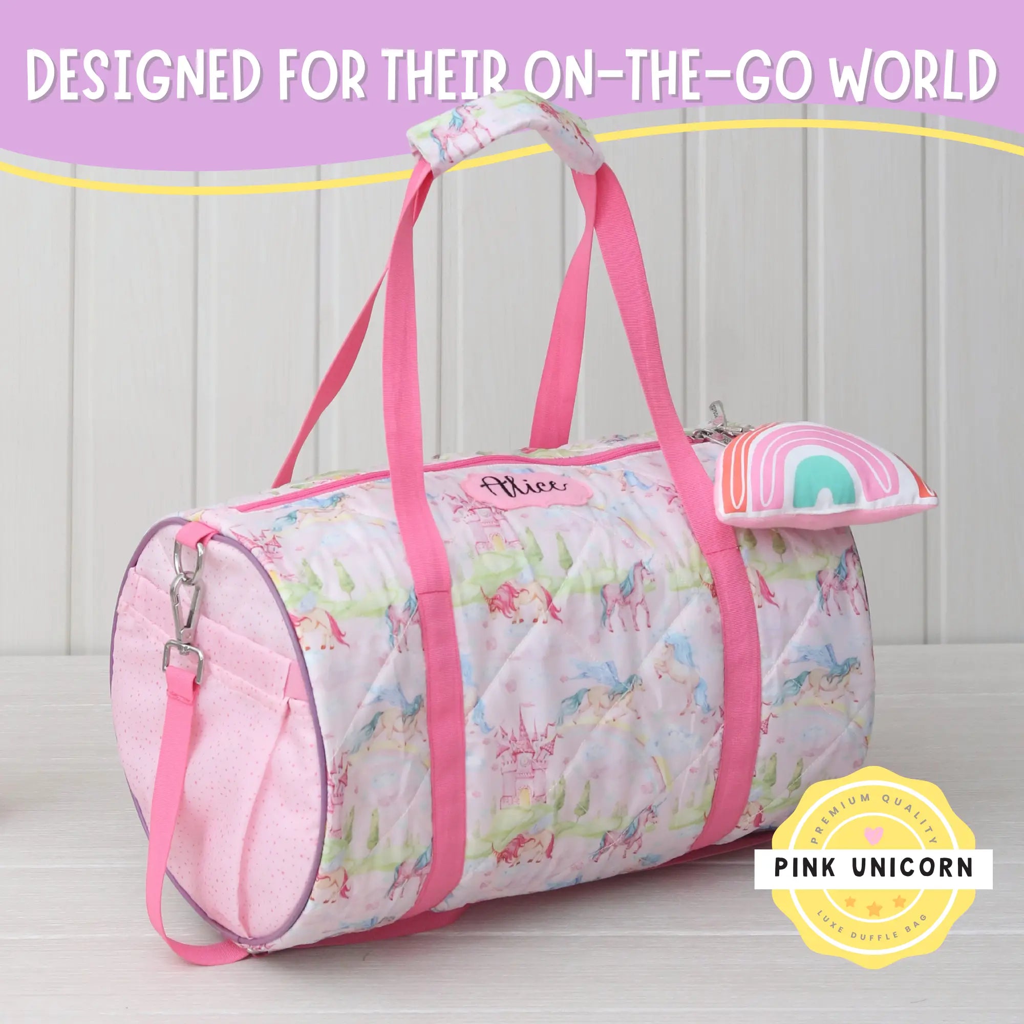 Pink Unicorn Luxe Duffle Bag