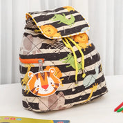 Canvas Black White Animals Rucksack Bag