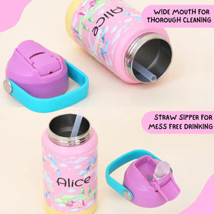 Pink Unicorn Insulated Handle Sipper Bottle