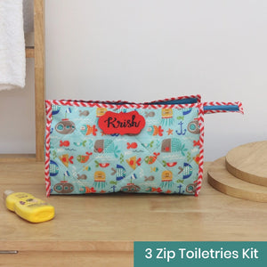 3-Zip Toiletries Kit - Underwater