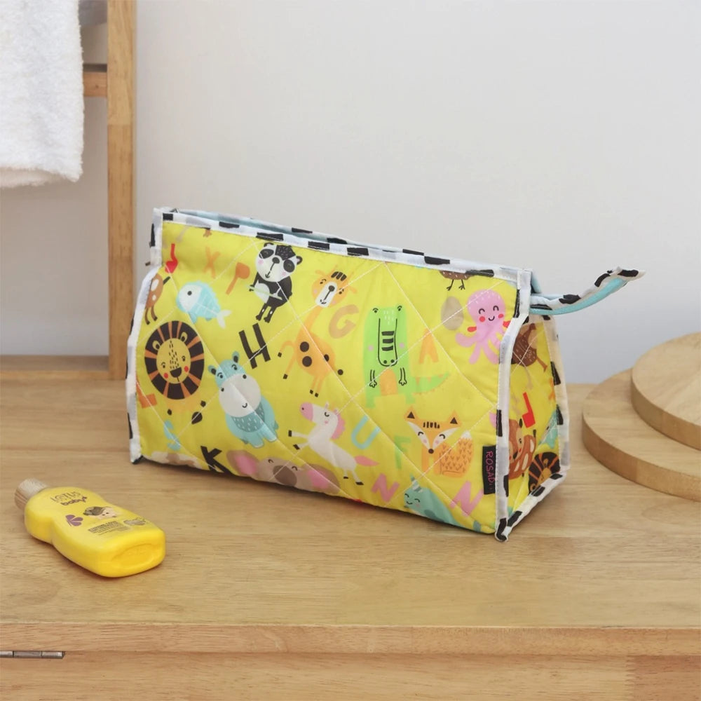 3-Zip Toiletries Kit - Yellow Alphabet