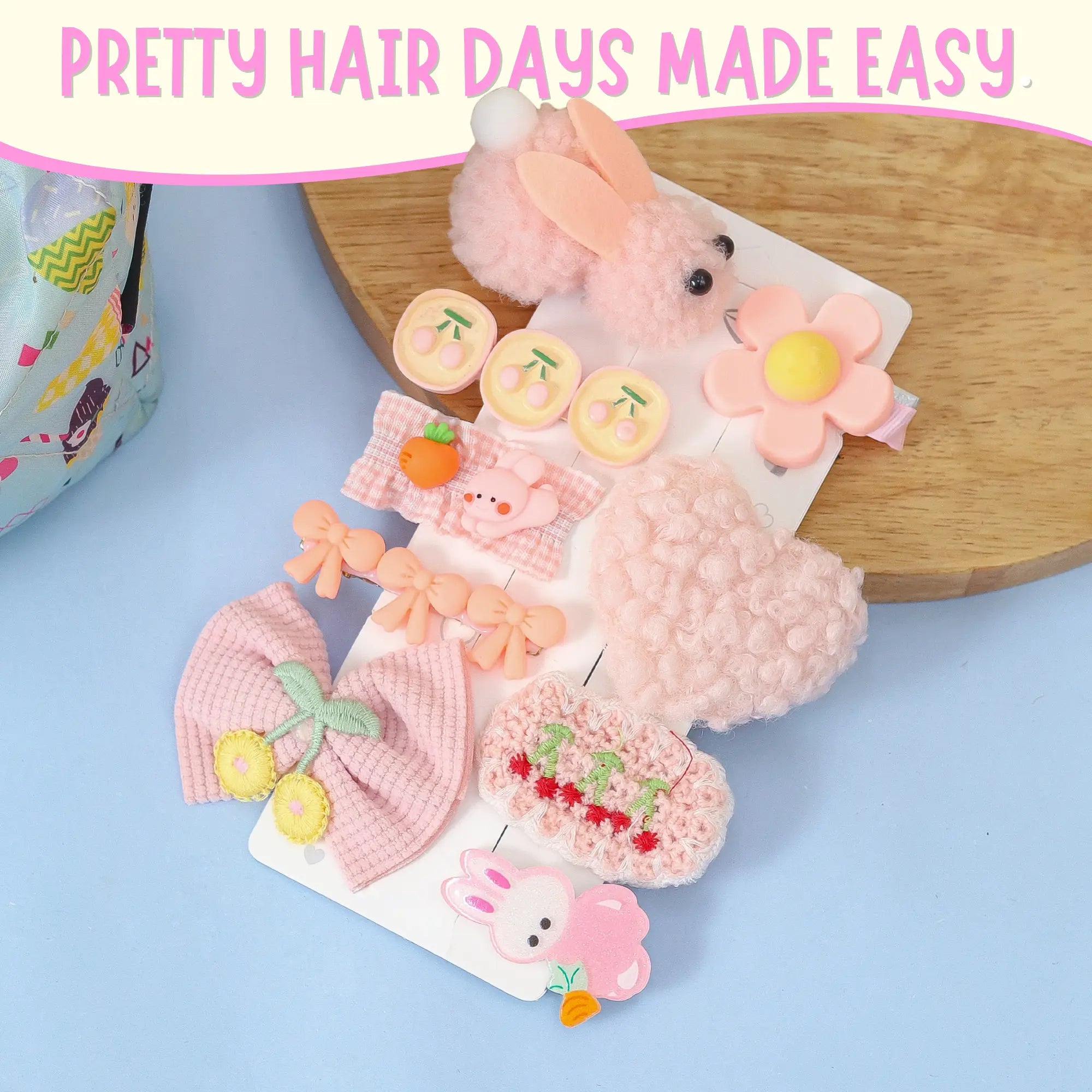 Bunny Blush Hairclip Set