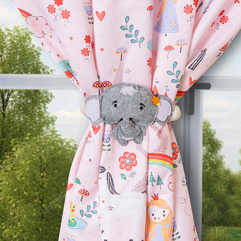 Elephants Curtain Tier (Set of 2)