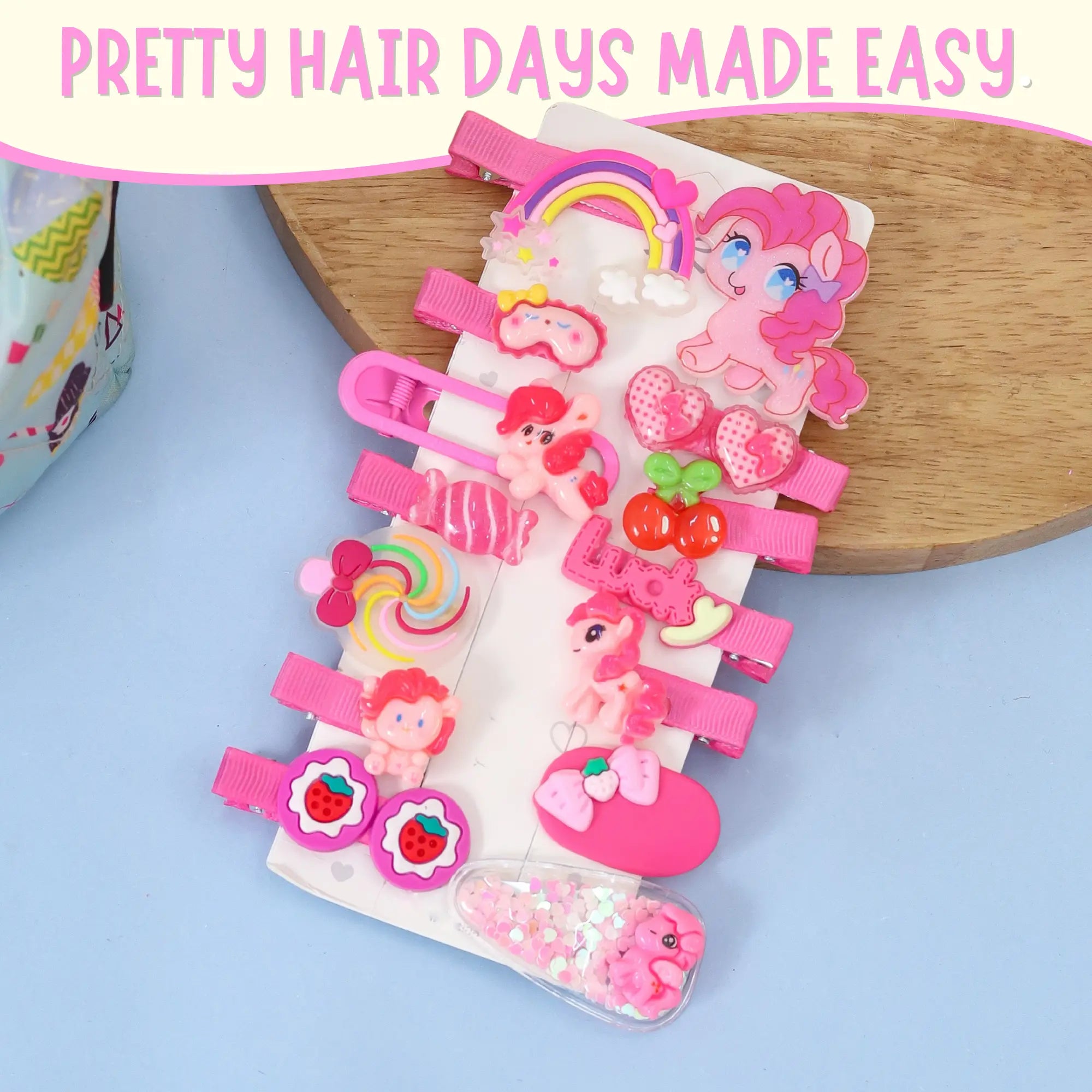 Unicorn Deep Pink Hairclip Set