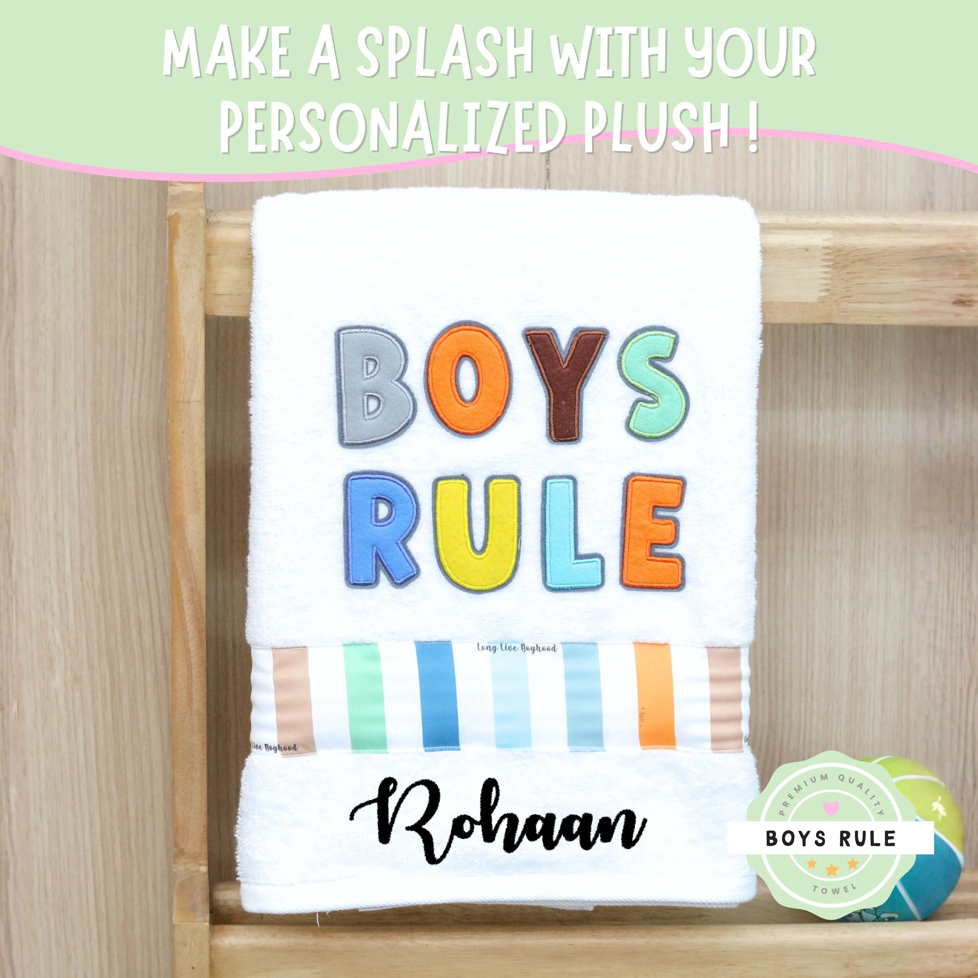 Boys Rule Towel
