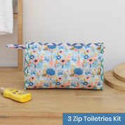 3-Zip Toiletries Kit - Floral