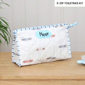 3-Zip Toiletries Kit - Roadster Print