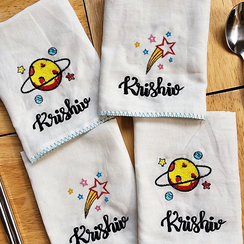 Stars Planets Logo Malmal Napkins Set