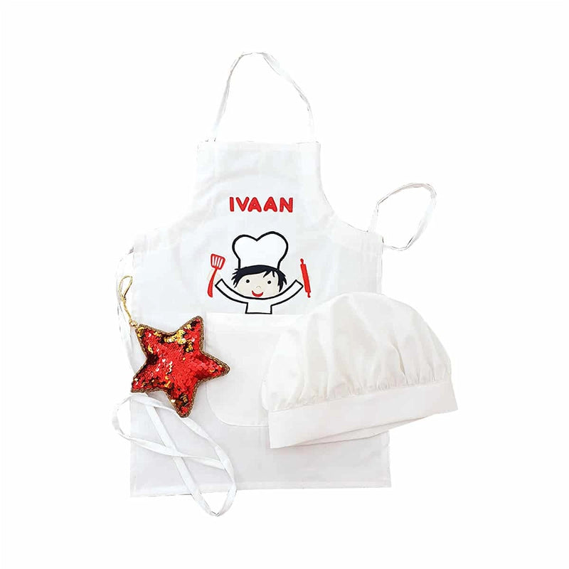 White Chef Cotton Apron Set