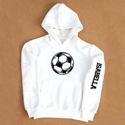 Personalized Soccer Star White Hoodie