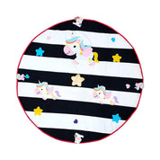 Black White Unicorn Quilted Play Mat