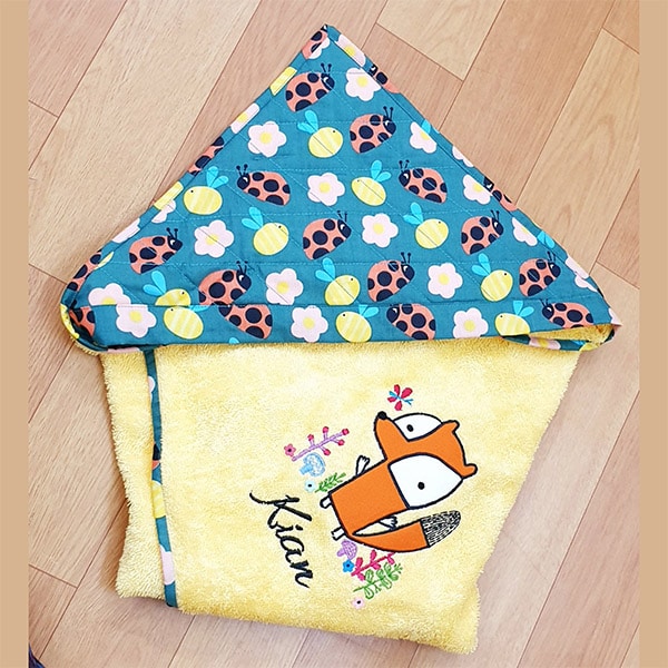 Cute Fox Hood Towel - Front View Cute Fox Hood Towel - Front View 